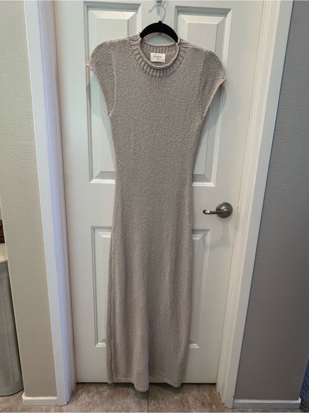 DISSH Leo Chalk Knit Maxi Dress in Light Taupe